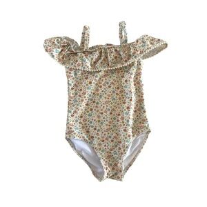 Rylee + Cru Cream Floral Ruffle One-Piece Swimsuit NWT Size 18-24 Months